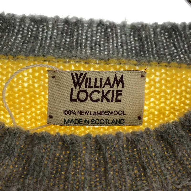 WILLIAM LOCKIE / ウィリアムロッキー | ウール ボーダー クルーネックニット | 40 | レディース