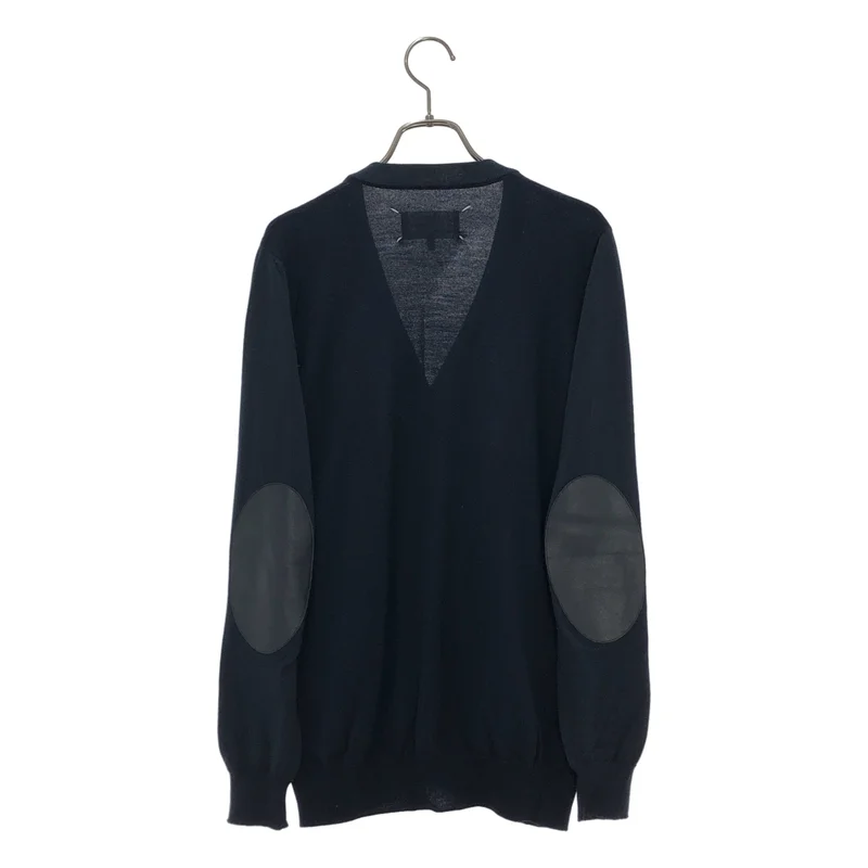Maison Martin Margiela / メゾンマルタンマルジェラ | 2015SS | コットン ウール エルボーパッチ ニットカーディガン | S | レディース