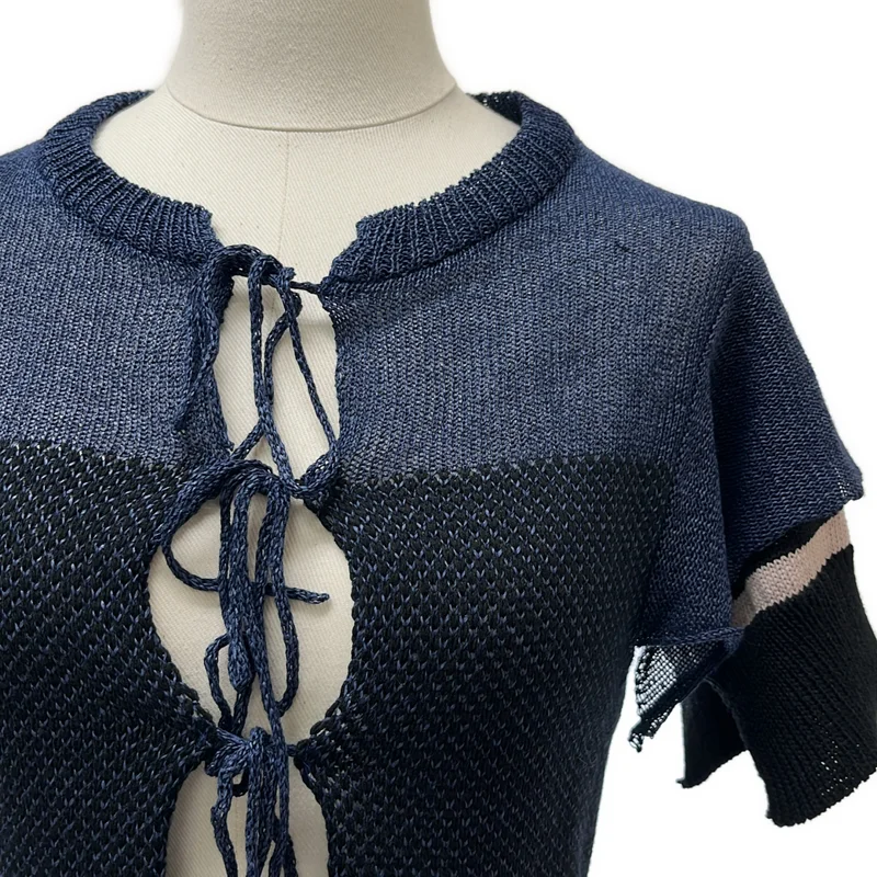YUKI SHIMANE / ユキシマネ | Lala Hand knit dress / ベルテッド リボン ニット ワンピース |