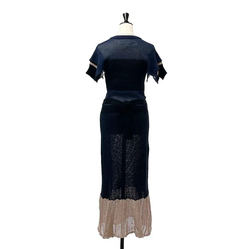 YUKI SHIMANE / ユキシマネ | Lala Hand knit dress / ベルテッド リボン ニット ワンピース |