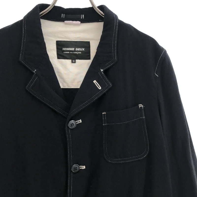 COMME des GARCONS HOMME DEUX / コムデギャルソンオムドゥ | 2016SS | ウール カシミヤ混 ホワイトステッチ  4B ジャケット | XS | メンズ