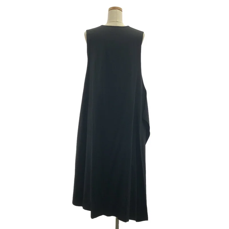 Y's / ワイズヨウジヤマモト | 2022AW | WOOL GABARDINE RIGHT FLAP BUTTON DRESS / ウールギャバ ライトフラップボタン ノースリーブドレス | 2 | レディース