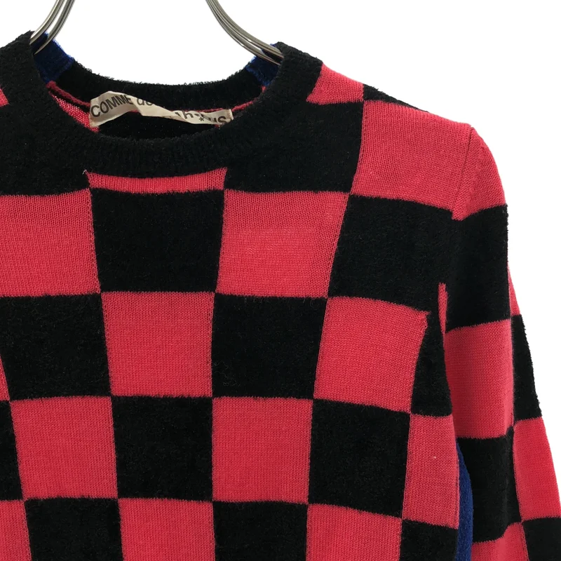 COMME des GARCONS / コムデギャルソン | 2000AW | ウール チェック切り替え パイルニット |