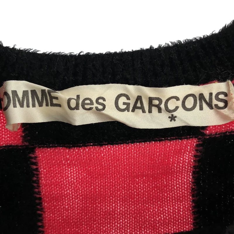 COMME des GARCONS / コムデギャルソン | 2000AW | ウール チェック切り替え パイルニット |