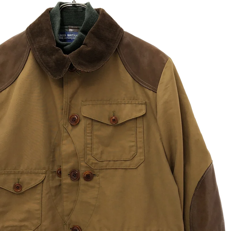 JUNYAWATANABE COMMEdesGARCONS MAN / ジュンヤワタナベマン | 2009AW | コットン ナイロン レザーパッチ MA-1ドッキング ハンティングジャケット | M | メンズ