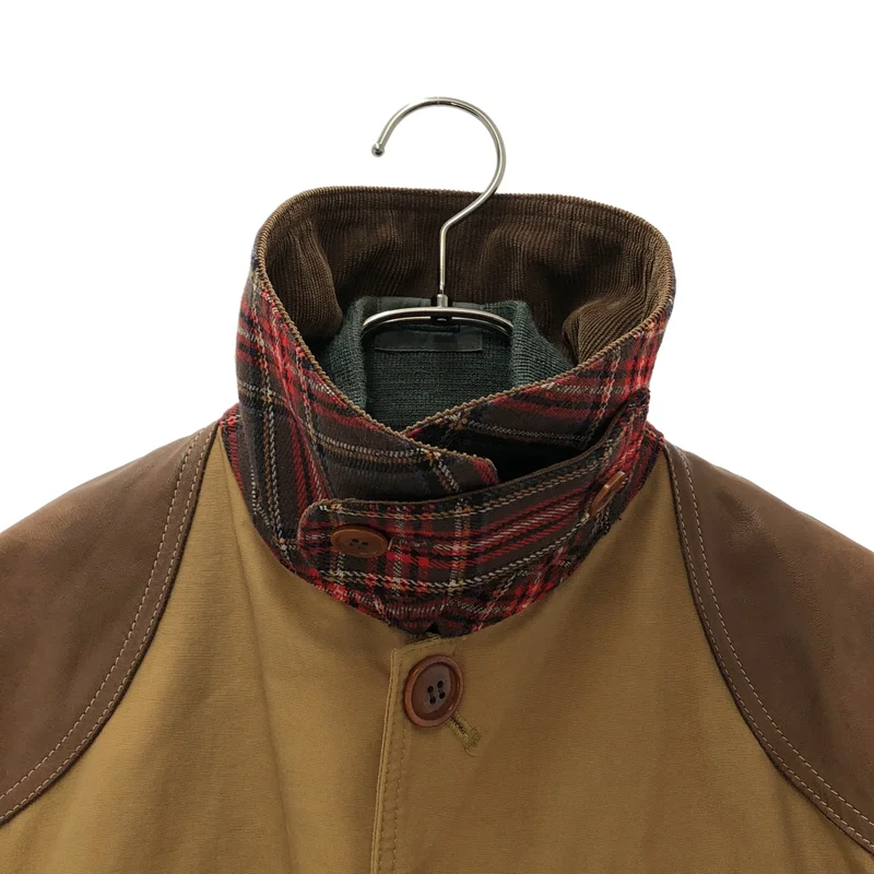 JUNYAWATANABE COMMEdesGARCONS MAN / ジュンヤワタナベマン | 2009AW | コットン ナイロン レザーパッチ MA-1ドッキング ハンティングジャケット | M | メンズ