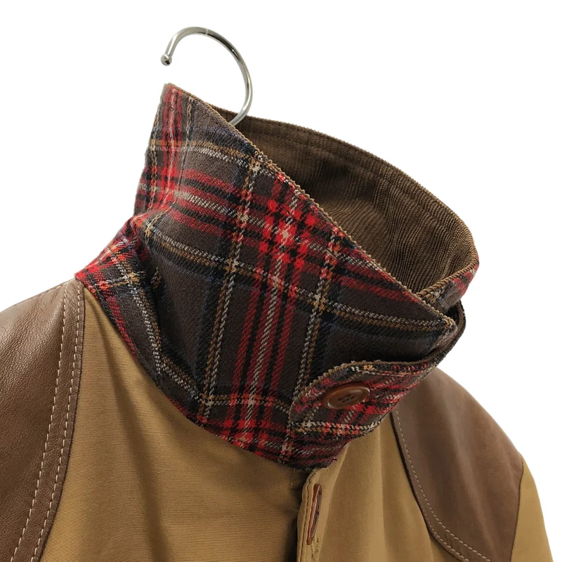 JUNYAWATANABE COMMEdesGARCONS MAN / ジュンヤワタナベマン | 2009AW | コットン ナイロン レザーパッチ MA-1ドッキング ハンティングジャケット | M | メンズ