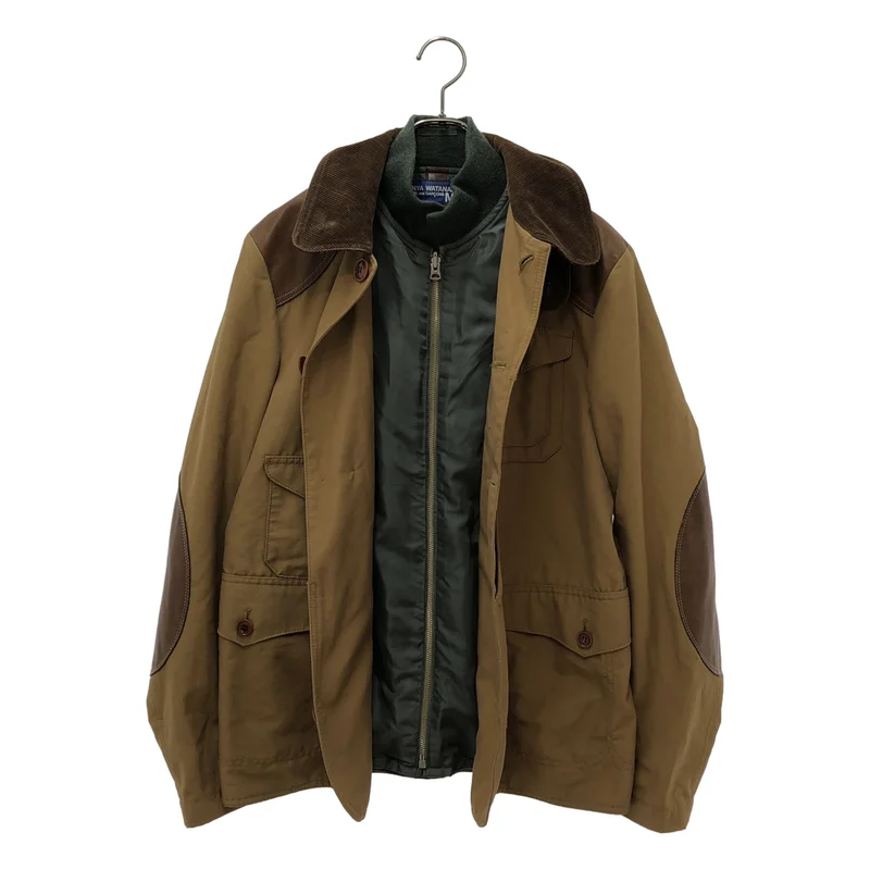 JUNYAWATANABE COMMEdesGARCONS MAN / ジュンヤワタナベマン | 2009AW | コットン ナイロン レザーパッチ MA-1ドッキング ハンティングジャケット | M | メンズ
