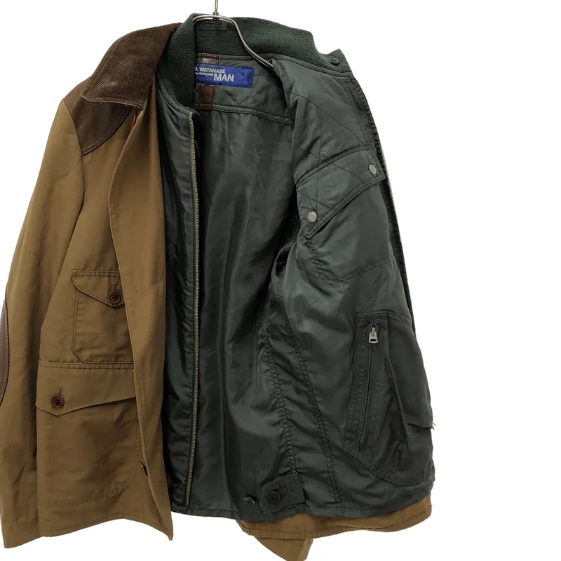 JUNYAWATANABE COMMEdesGARCONS MAN / ジュンヤワタナベマン | 2009AW | コットン ナイロン レザーパッチ MA-1ドッキング ハンティングジャケット | M | メンズ