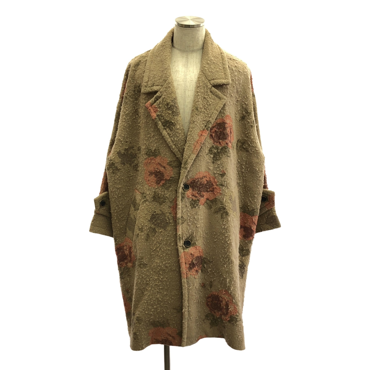 【美品】  UMA WANG / ユマワン | 2022AW | CASSIE COAT / 縮絨 オーバーコート / 総裏地 | S | ベージュ | メンズ 美品】 UMA WANG / ユマワン | 2022AW | CASSIE COAT / 縮絨 オーバー