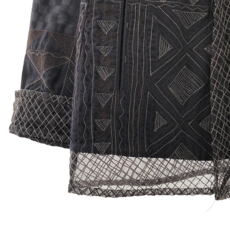 HaaT ISSEY MIYAKE / ハートイッセイミヤケ | コットン ジオメトリック 刺しゅう スタンドカラージャケット | 2 | レディース