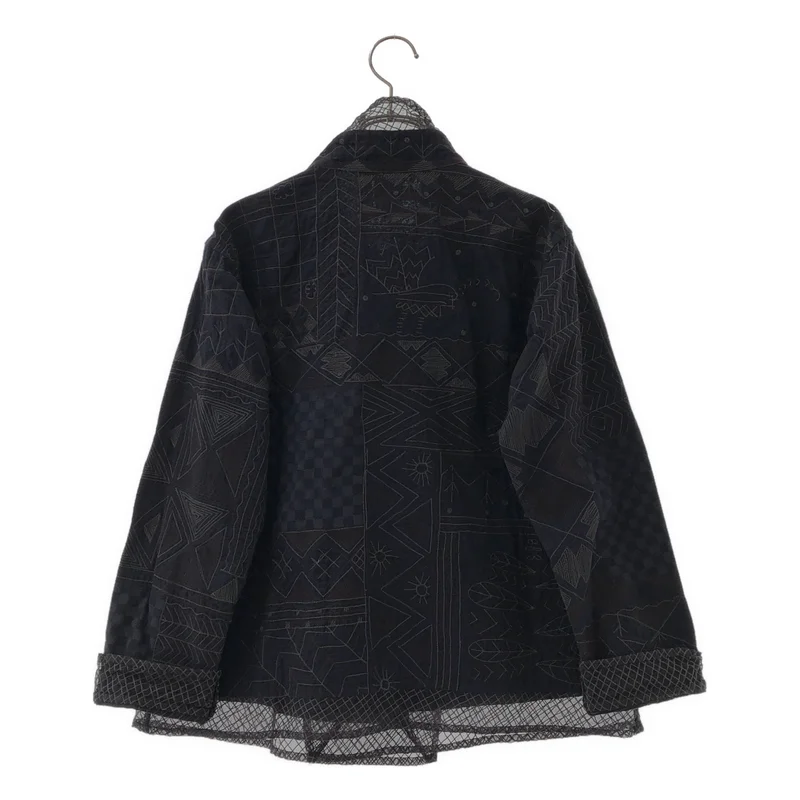 HaaT ISSEY MIYAKE / ハートイッセイミヤケ | コットン ジオメトリック 刺しゅう スタンドカラージャケット | 2 | レディース