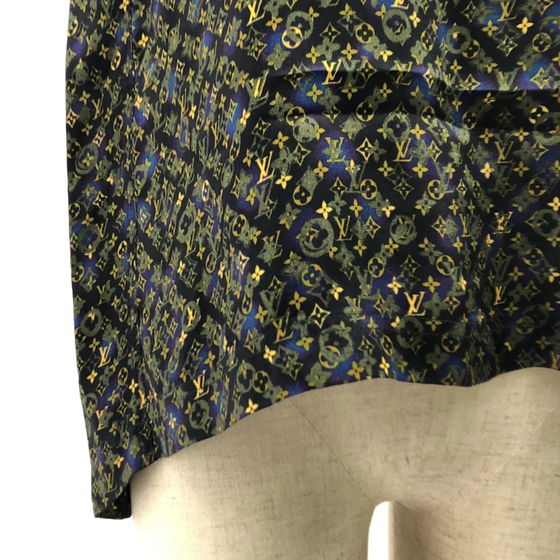 Louis Vuitton / ルイヴィトン | モノグラム 総柄デザイン シルク ブラウス シャツ | 36 | レディース