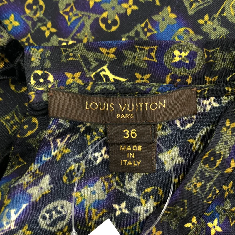 Louis Vuitton / ルイヴィトン | モノグラム 総柄デザイン シルク ブラウス シャツ | 36 | レディース