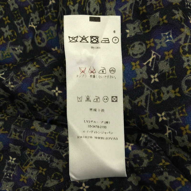 Louis Vuitton / ルイヴィトン | モノグラム 総柄デザイン シルク ブラウス シャツ | 36 | レディース