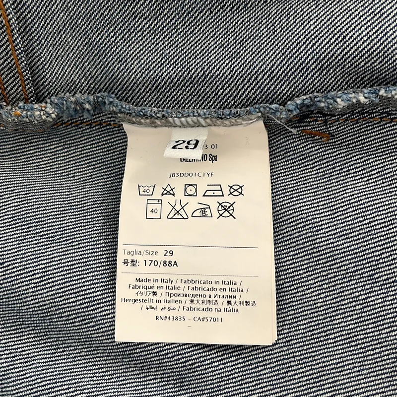 VALENTINO / ヴァレンティノ | バイカラー デニム ワイドパンツ | 29 | レディース