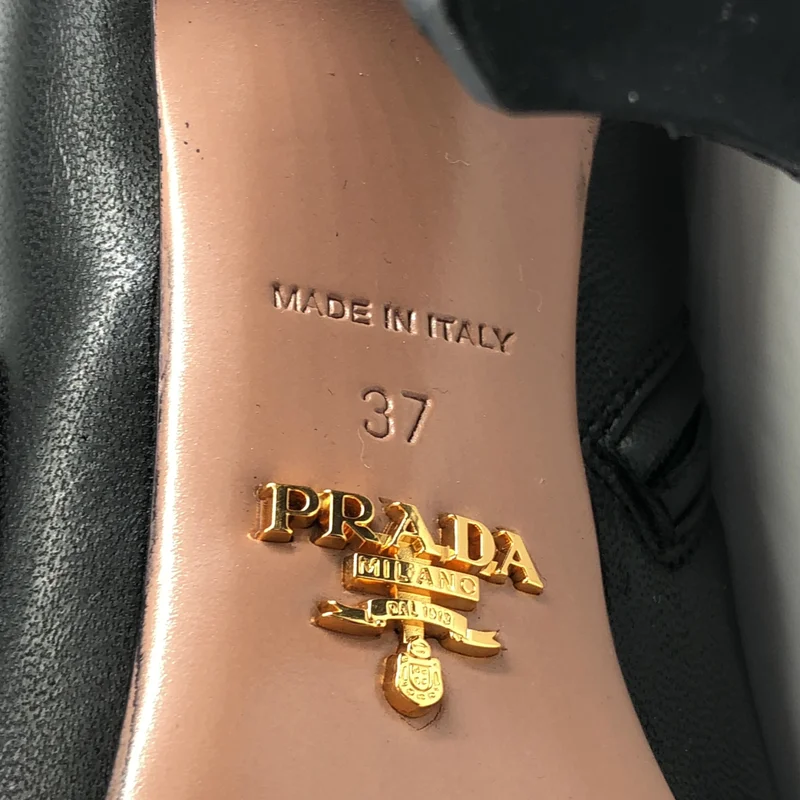 PRADA / プラダ | レザー ラウンドトゥ  ロングブーツ | 37 | レディース