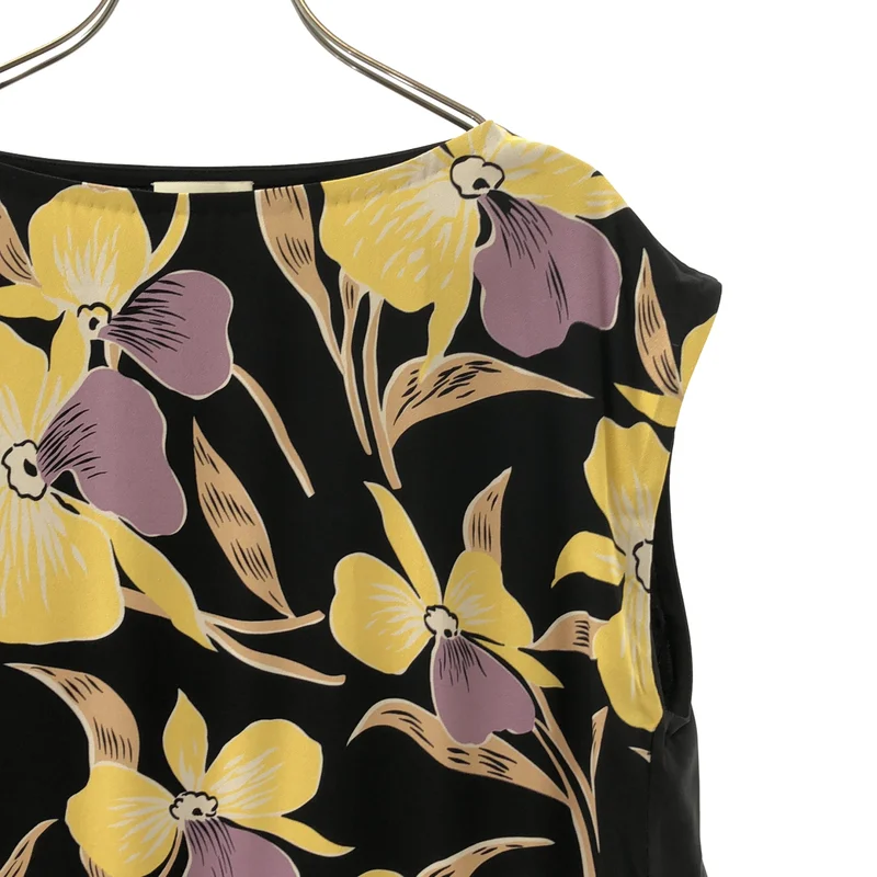 DRIES VAN NOTEN / ドリスヴァンノッテン | シルク フラワープリント ノースリーブ ワンピース | 34 | レディース