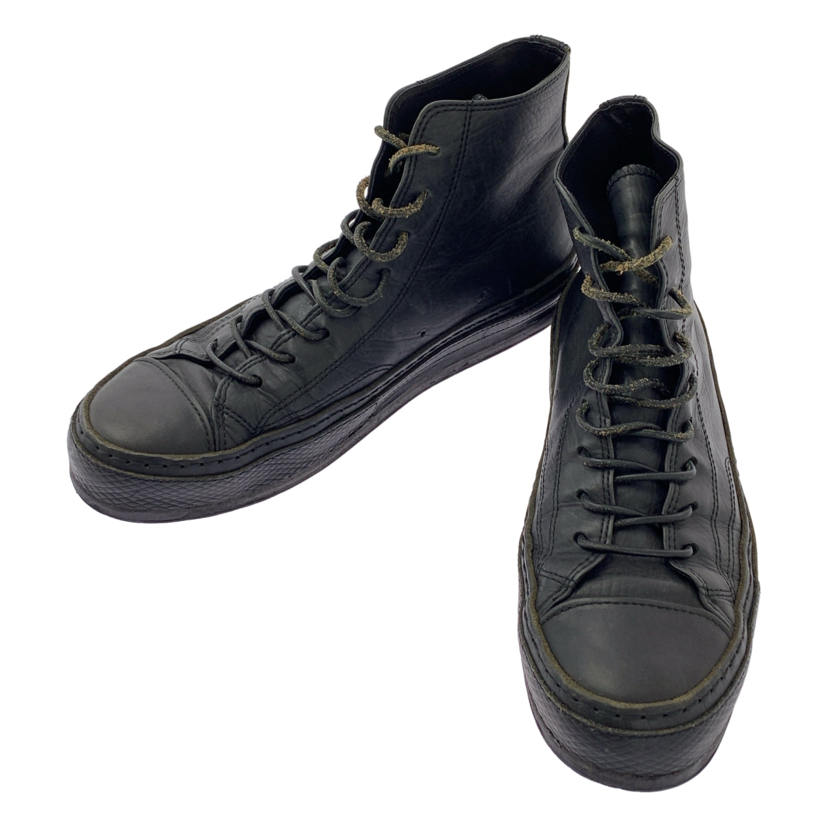 Hender scheme / エンダースキーマ | manual industrial products 19 / マニュアルインダストリアルプロダクツ レザー ハイカット スニーカー | ブラック | メンズ Hender scheme / エンダースキーマ | manual industrial products 19