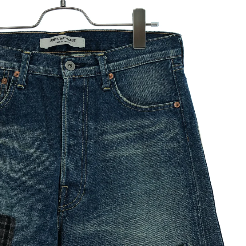 JUNYA WATANABE COMME des GARCONS / ジュンヤワタナベ | 2013AW | パッチワーク ボタンフライ デニムパンツ | XS | メンズ