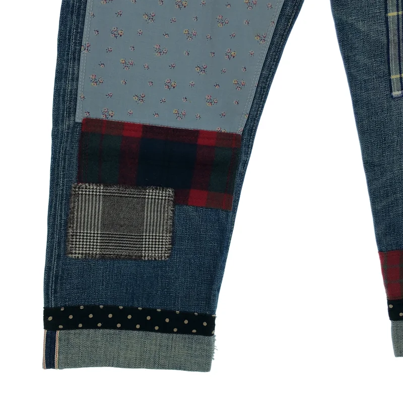 JUNYA WATANABE COMME des GARCONS / ジュンヤワタナベ | 2013AW | パッチワーク ボタンフライ デニムパンツ | XS | メンズ