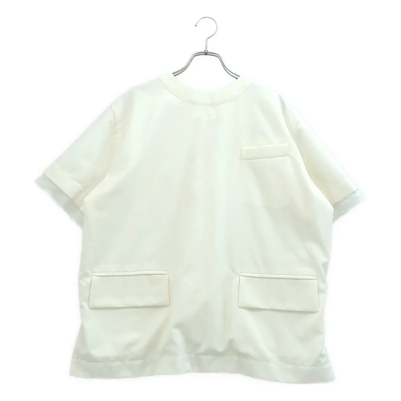sacai / サカイ | ウール混 ジップ ショートスリーブ ブラウス | 2 | レディース