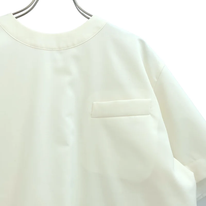 sacai / サカイ | ウール混 ジップ ショートスリーブ ブラウス | 2 | レディース