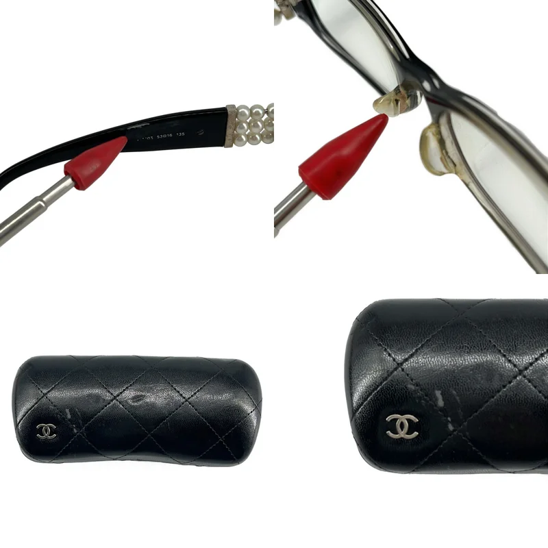CHANEL / シャネル | イミテーションパール スクエア アイウェア | 53◻︎16 | その他