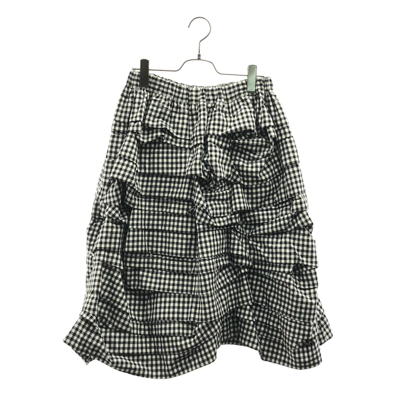 BLACK COMME des GARCONS / ブラックコムデギャルソン | 2024SS | コットン チェック 変形ティアードスカート | XS | レディース