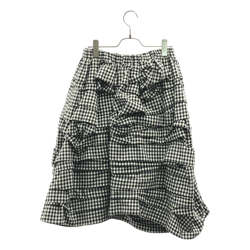 BLACK COMME des GARCONS / ブラックコムデギャルソン | 2024SS | コットン チェック 変形ティアードスカート | XS | レディース