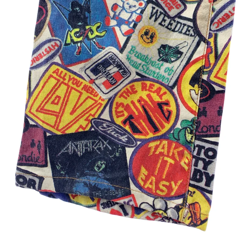 HYSTERIC GLAMOUR / ヒステリックグラマー | 総柄 ロゴボタン パンツ