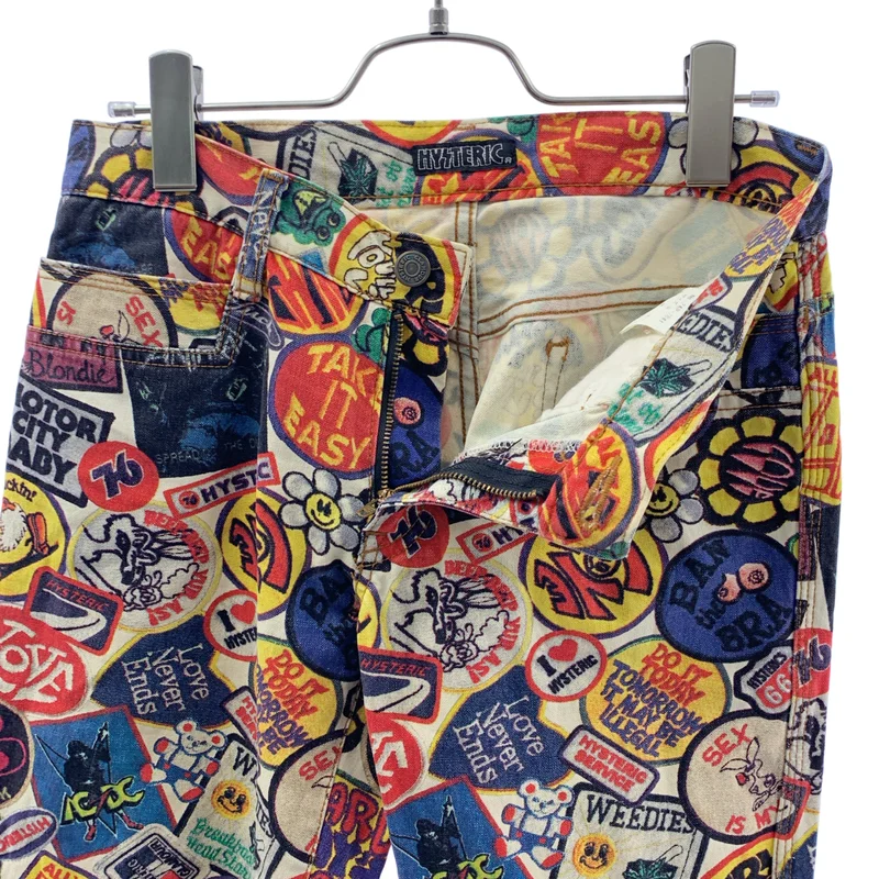 HYSTERIC GLAMOUR / ヒステリックグラマー | 総柄 ロゴボタン パンツ