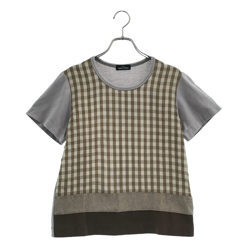 tricot COMME des GARCONS / トリココムデギャルソン | 2001SS | 製品染め チェック切替 クルーネックカットソー |