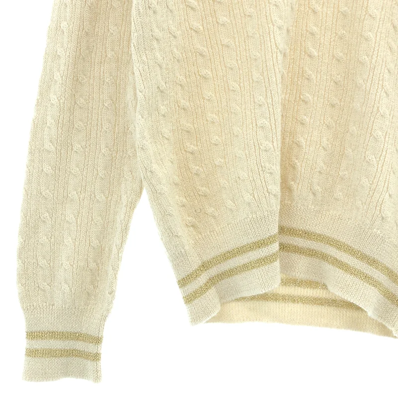 COMME des GARCONS HOMME PLUS / コムデギャルソンオムプリュス | 2007SS | ウール Vネック ケーブル ニット | S | メンズ