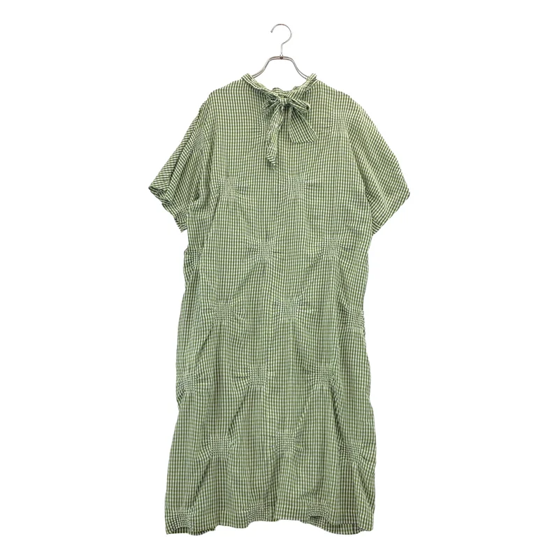 HaaT ISSEY MIYAKE / ハートイッセイミヤケ | チェック ギャザー ボウタイ ワンピース | 2 | レディース