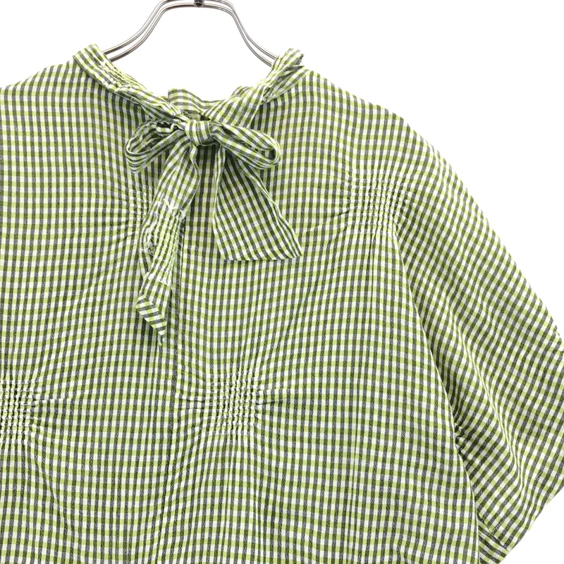HaaT ISSEY MIYAKE / ハートイッセイミヤケ | チェック ギャザー ボウタイ ワンピース | 2 | レディース