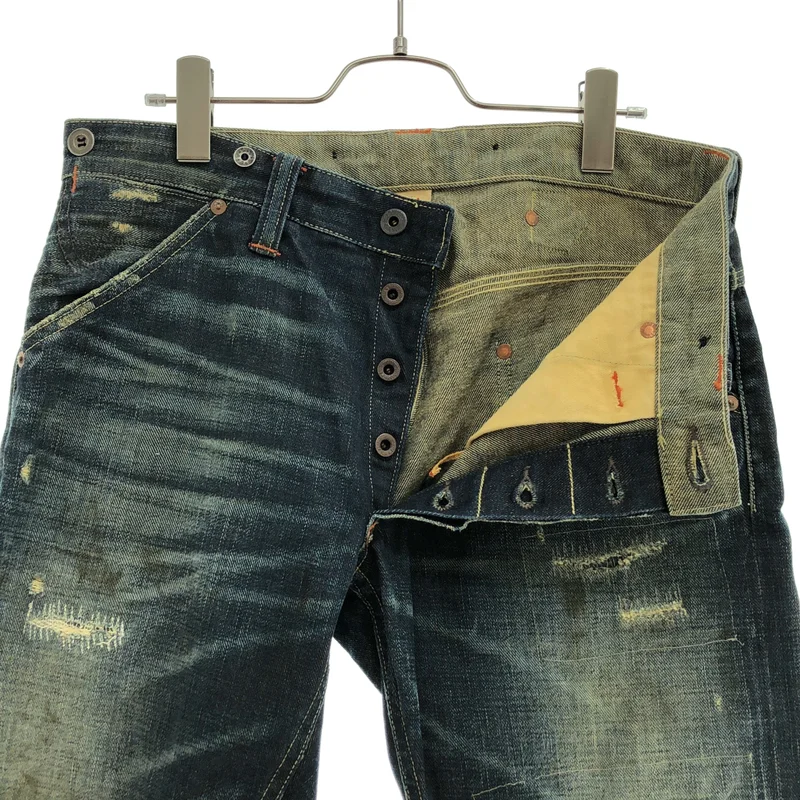 RRL / ダブルアールエル | ダメージ リペア加工 ストレートデニムパンツ | 30 | メンズ