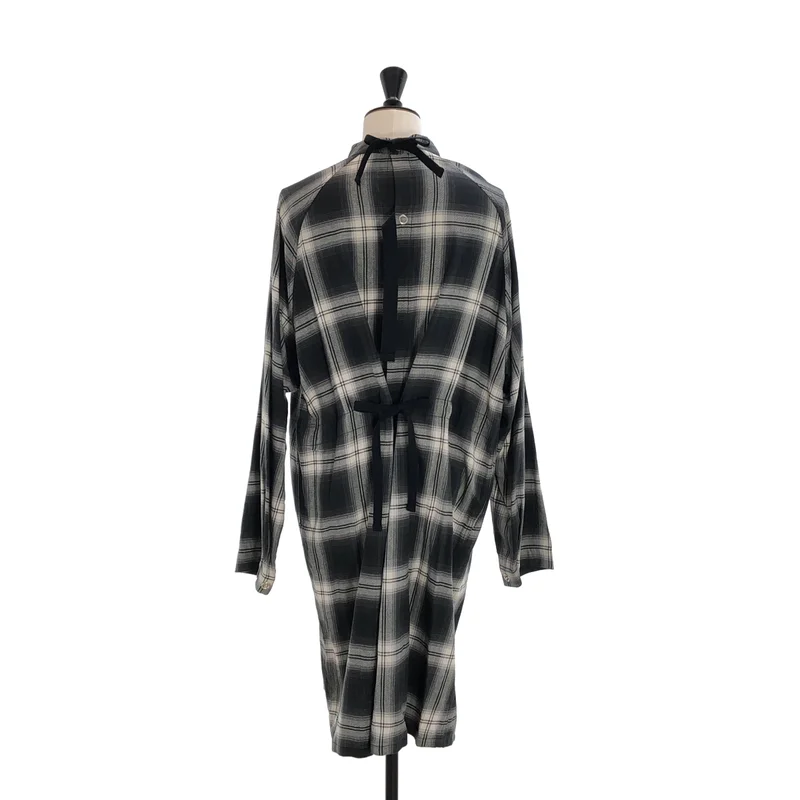 TAKAHIROMIYASHITA The Soloist / タカヒロミヤシタザソロイスト | 2023SS | MEDICAL GOWN SHIRT / コットン チェック メディカル ガウンシャツ | 46 | メンズ
