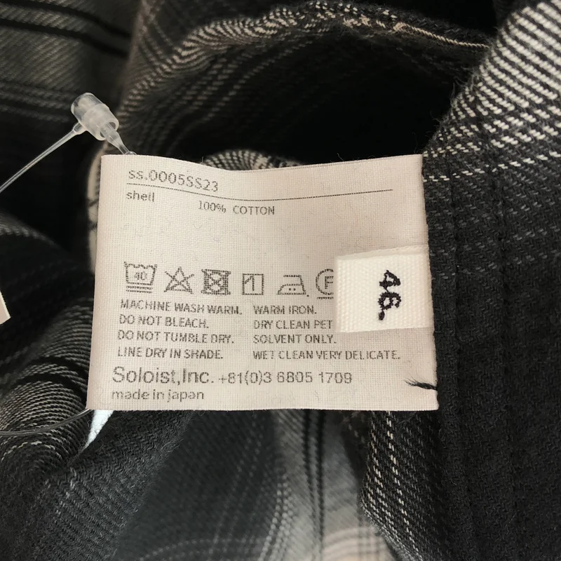 TAKAHIROMIYASHITA The Soloist / タカヒロミヤシタザソロイスト | 2023SS | MEDICAL GOWN SHIRT / コットン チェック メディカル ガウンシャツ | 46 | メンズ