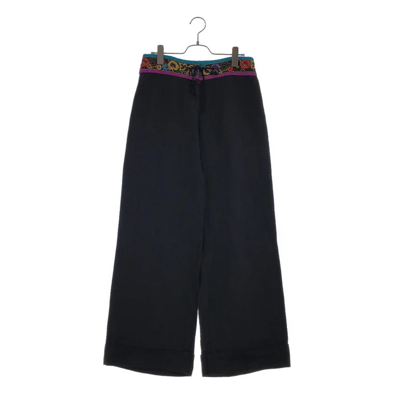 ETRO / エトロ | リネン フラワー刺しゅう イージーフレアパンツ | 42 | レディース