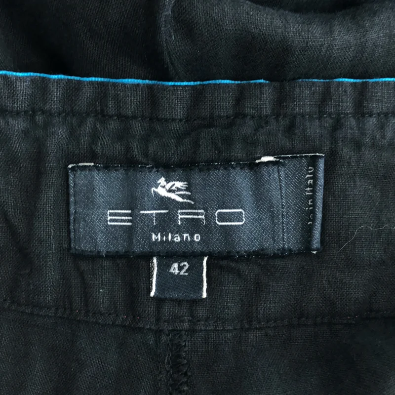 ETRO / エトロ | リネン フラワー刺しゅう イージーフレアパンツ | 42 | レディース