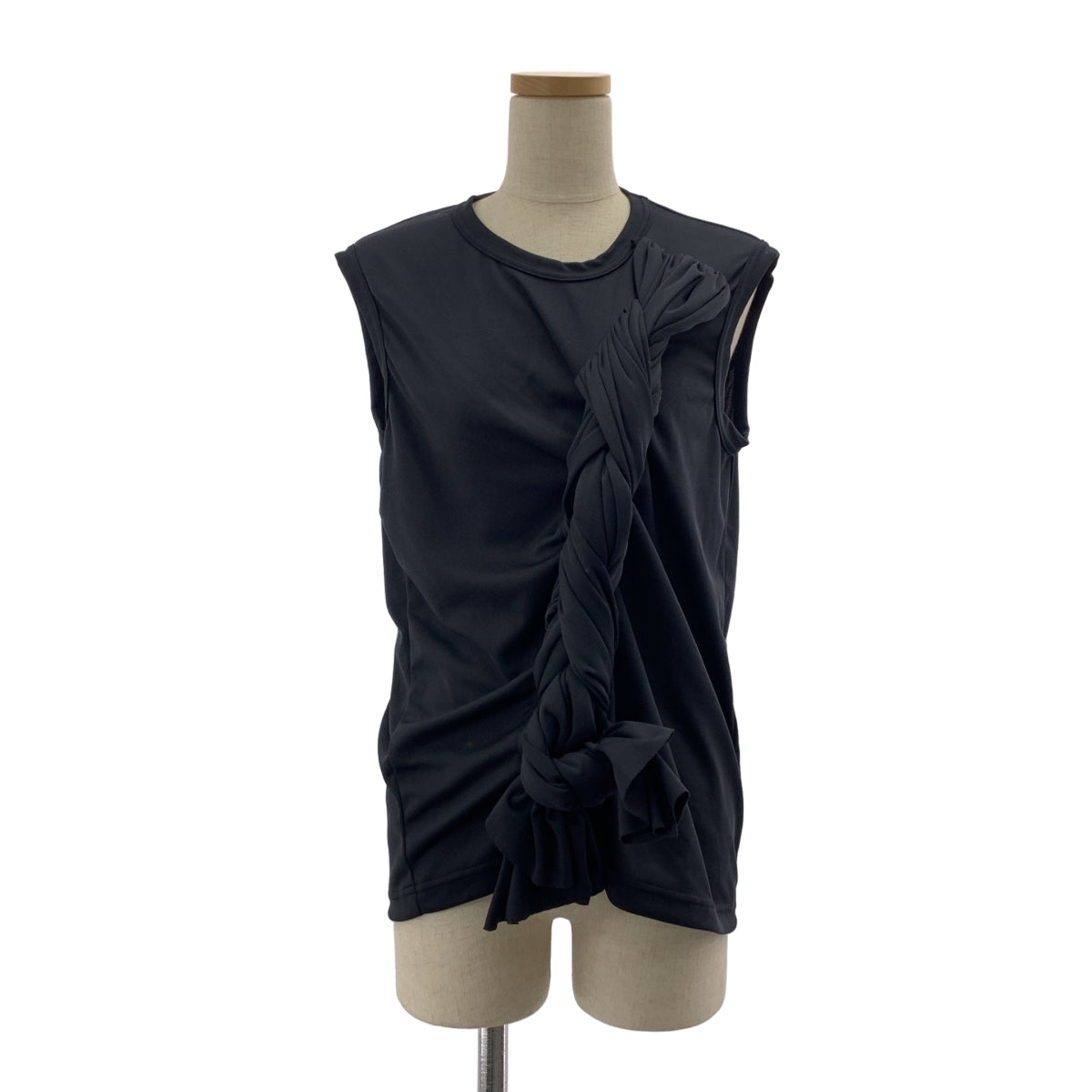 【美品】  COMME des GARCONS / コムデギャルソン | 2025AW | ポリエステル 編み込み ノースリーブ カットソー | L | ブラック | レディース 美品】 COMME des GARCONS / コムデギャルソン | 2025AW