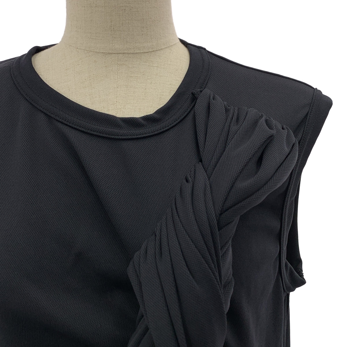 【美品】  COMME des GARCONS / コムデギャルソン | 2025AW | ポリエステル 編み込み ノースリーブ カットソー | L | ブラック | レディース 美品】 COMME des GARCONS / コムデギャルソン | 2025AW