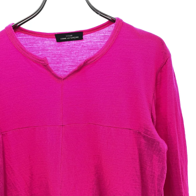 tricot COMME des GARCONS / トリココムデギャルソン | 2001AW | ウール 製品洗い Vネック ロングスリーブカットソー |