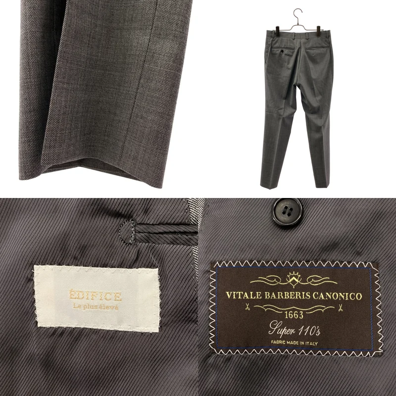 EDIFICE / エディフィス | Vitale Barberis Canonico / セットアップ テーラードジャケット 総裏地 / スラックス パンツ | 46 | メンズ