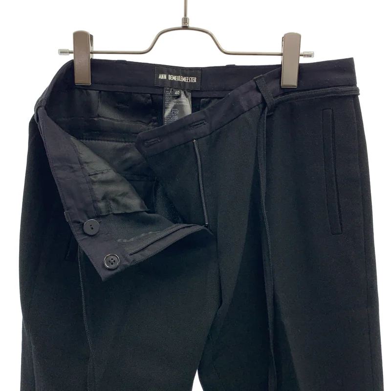 ANN DEMEULEMEESTER / アンドゥムルメステール | ドローストリングス テーパードスラックス パンツ | 40 | レディース