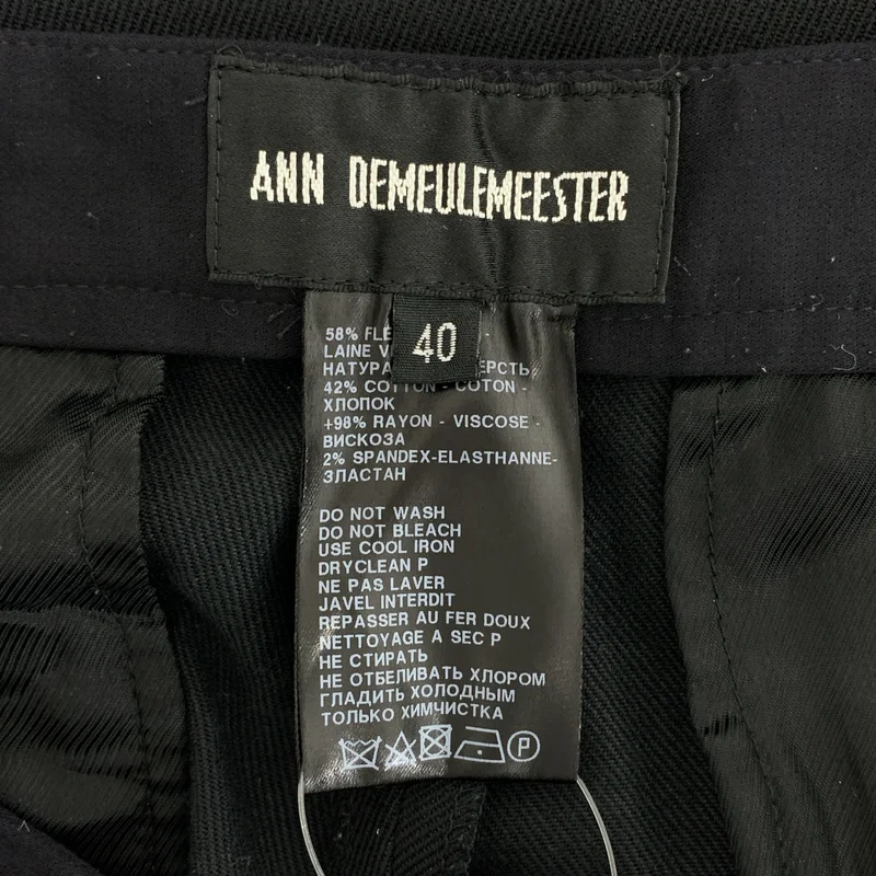 ANN DEMEULEMEESTER / アンドゥムルメステール | ドローストリングス テーパードスラックス パンツ | 40 | レディース