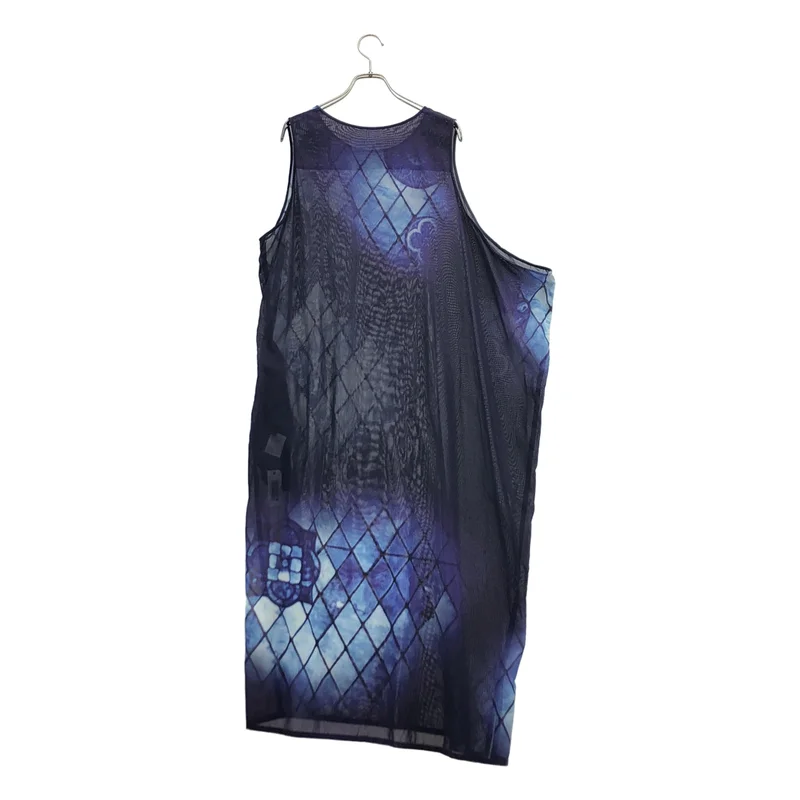 Y's / ワイズヨウジヤマモト | 2021SS | C/BOYLE DIAMOND STAINED GLASS ASYMME SLEEVELESS DRESS シアー ノースリーブ ワンピース | 2 | レディース