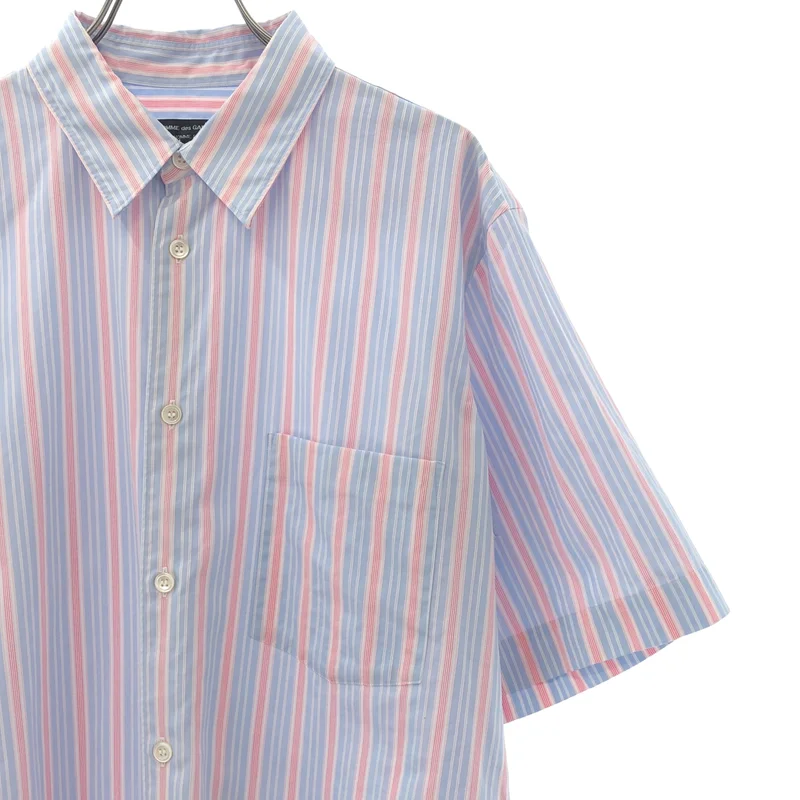 COMME des GARCONS HOMME PLUS / コムデギャルソンオムプリュス | 2005SS | コットン ストライプ 半袖シャツ | M | メンズ