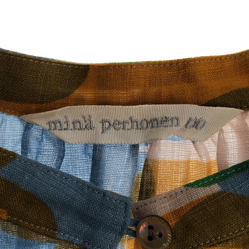 mina perhonen / ミナペルホネン | slow cloud リネン ヘンリーネック 半袖ブラウス | 38 | レディース